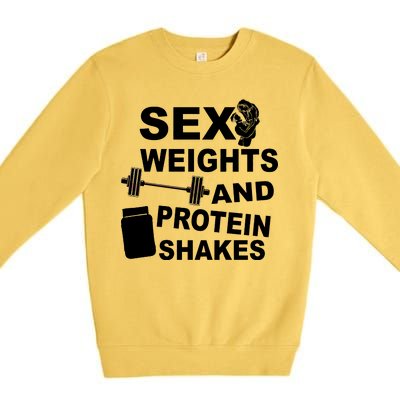 Sex Weights Protein Shakes Premium Crewneck Sweatshirt