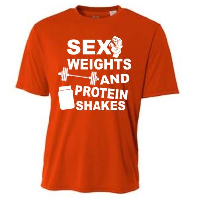 Sex Weights Protein Shakes Cooling Performance Crew T-Shirt