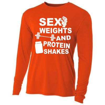 Sex Weights Protein Shakes Cooling Performance Long Sleeve Crew