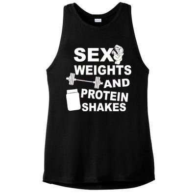 Sex Weights Protein Shakes Ladies PosiCharge Tri-Blend Wicking Tank