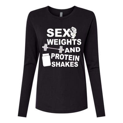 Sex Weights Protein Shakes Womens Cotton Relaxed Long Sleeve T-Shirt