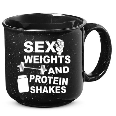 Sex Weights Protein Shakes 15oz Campfire Ceramic Mug