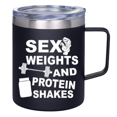 Sex Weights Protein Shakes 12oz Stainless Steel Coffee Mug