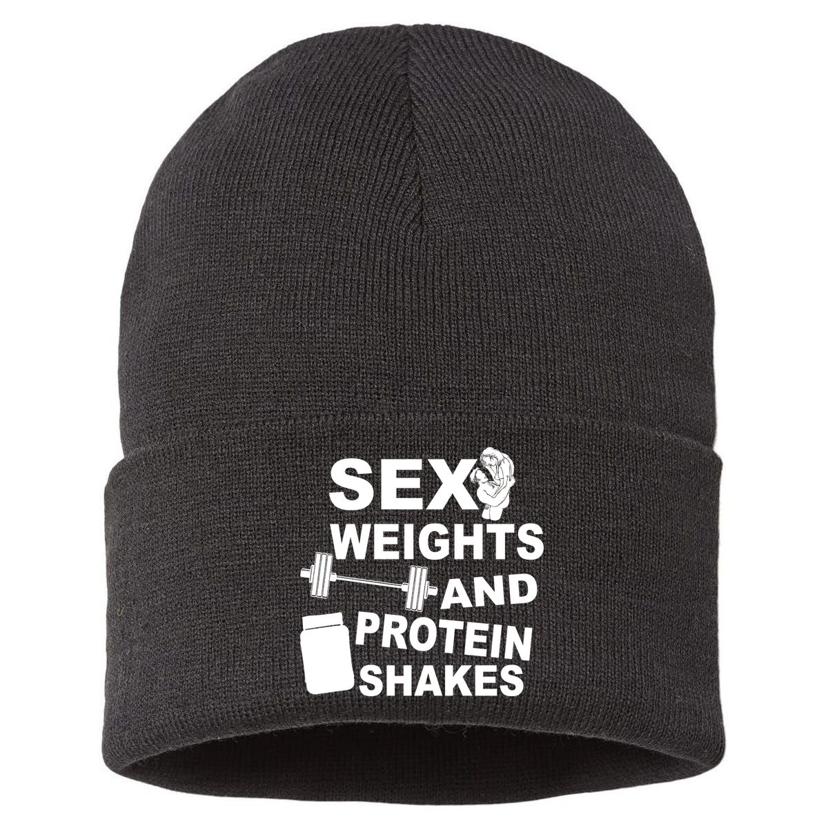 Sex Weights Protein Shakes Sustainable Knit Beanie