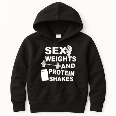 Sex Weights Protein Shakes Kids Hoodie