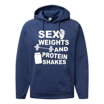 Sex Weights Protein Shakes Performance Fleece Hoodie