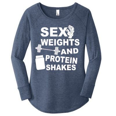 Sex Weights Protein Shakes Women's Perfect Tri Tunic Long Sleeve Shirt