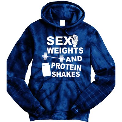 Sex Weights Protein Shakes Tie Dye Hoodie