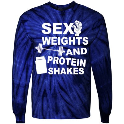 Sex Weights Protein Shakes Tie-Dye Long Sleeve Shirt