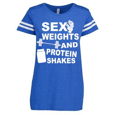 Sex Weights Protein Shakes Enza Ladies Jersey Football T-Shirt