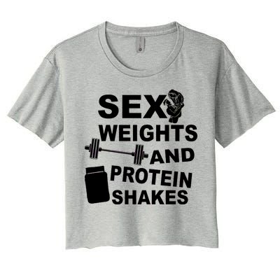 Sex Weights Protein Shakes Women's Crop Top Tee