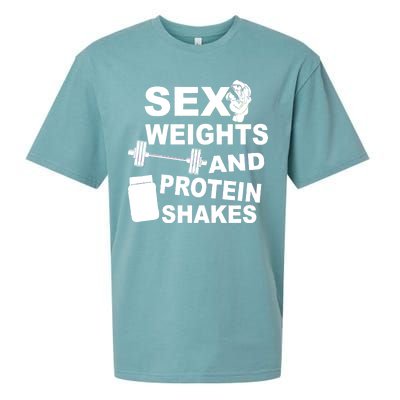 Sex Weights Protein Shakes Sueded Cloud Jersey T-Shirt