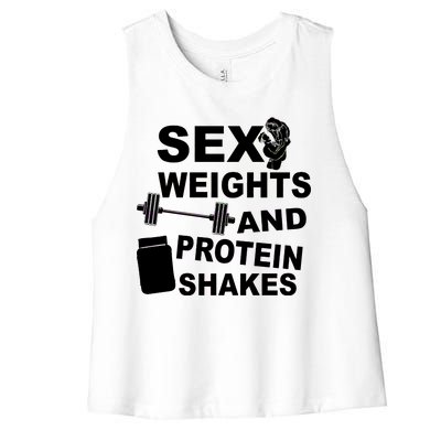 Sex Weights Protein Shakes Women's Racerback Cropped Tank