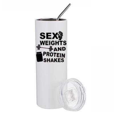 Sex Weights Protein Shakes Stainless Steel Tumbler