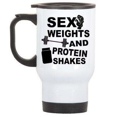 Sex Weights Protein Shakes Stainless Steel Travel Mug