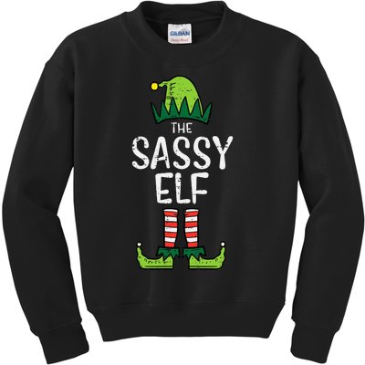 Sassy Elf Xmas Matching Christmas For Family Kids Sweatshirt