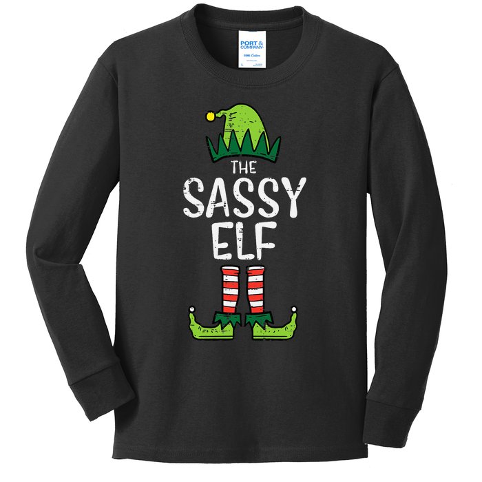 Sassy Elf Xmas Matching Christmas For Family Kids Long Sleeve Shirt