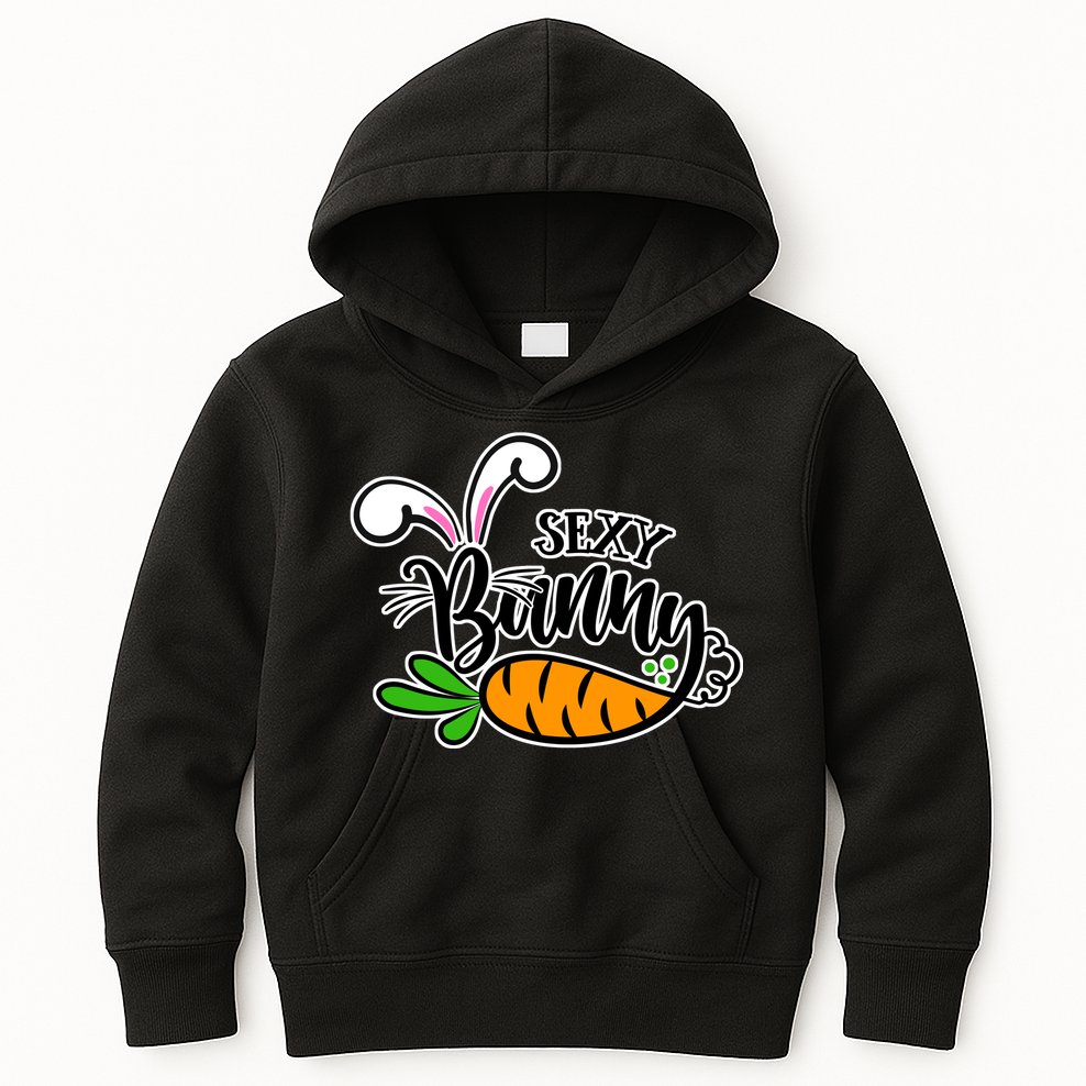Sexy Bunny Funny Easter Kids Hoodie