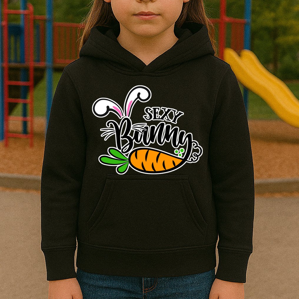 Sexy Bunny Funny Easter Kids Hoodie