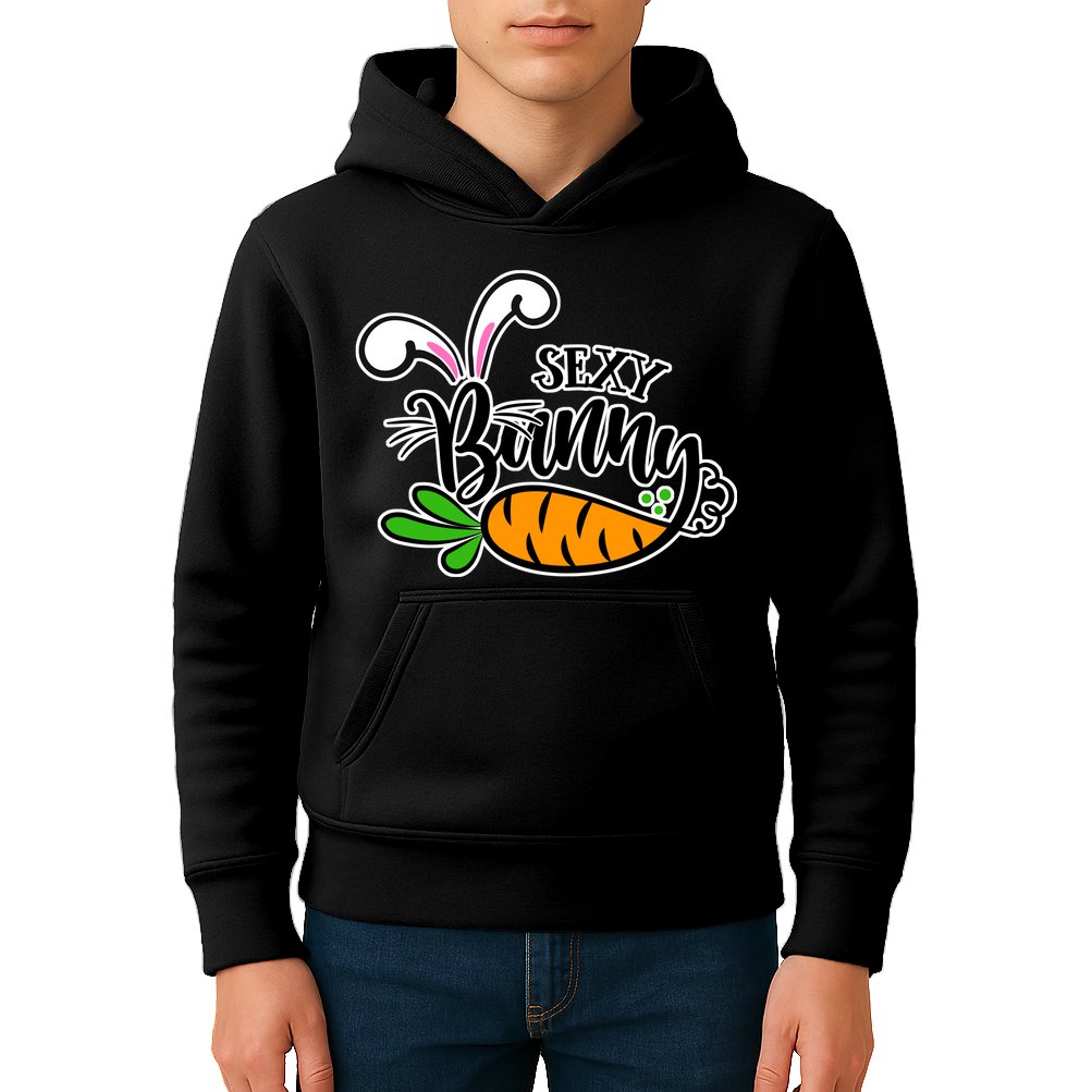 Sexy Bunny Funny Easter Kids Hoodie