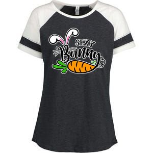 Sexy Bunny Funny Easter Enza Ladies Jersey Colorblock Tee