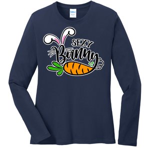 Sexy Bunny Funny Easter Ladies Long Sleeve Shirt