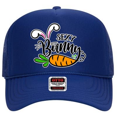 Sexy Bunny Funny Easter High Crown Mesh Back Trucker Hat