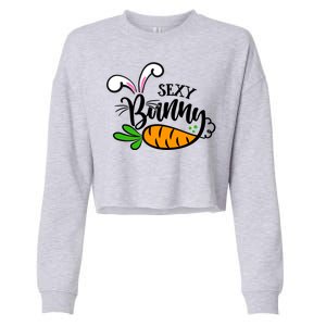 Sexy Bunny Funny Easter Cropped Pullover Crew