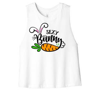 Sexy Bunny Funny Easter Women's Racerback Cropped Tank