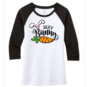 Sexy Bunny Funny Easter Women's Tri-Blend 3/4-Sleeve Raglan Shirt