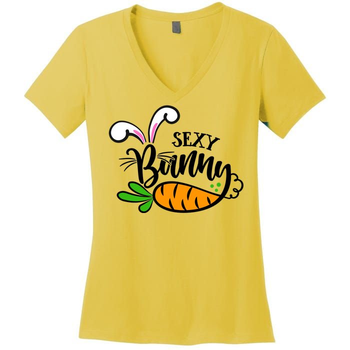 Sexy Bunny Funny Easter Women's V-Neck T-Shirt