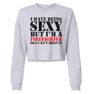 Sexy Firefighter  Cropped Pullover Crew