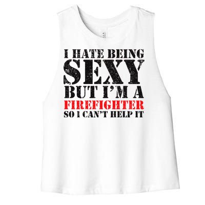 Sexy Firefighter  Women's Racerback Cropped Tank