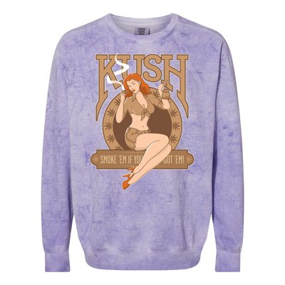 Sexy Lady Kush Smoke Marijuana Colorblast Crewneck Sweatshirt