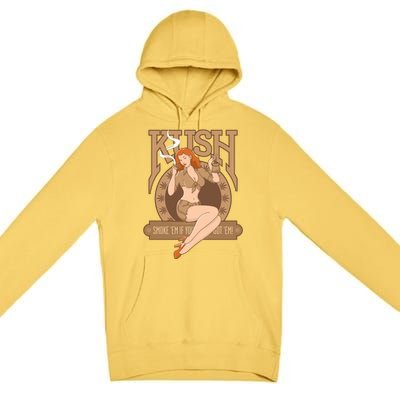 Sexy Lady Kush Smoke Marijuana Premium Pullover Hoodie