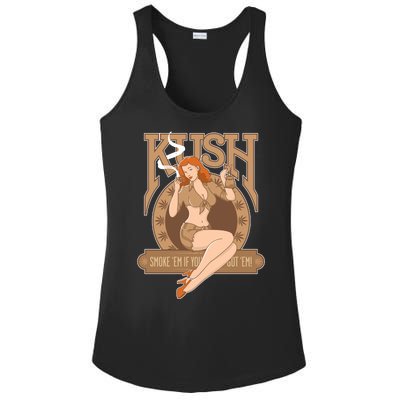 Sexy Lady Kush Smoke Marijuana Ladies PosiCharge Competitor Racerback Tank