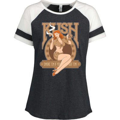 Sexy Lady Kush Smoke Marijuana Enza Ladies Jersey Colorblock Tee