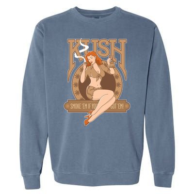 Sexy Lady Kush Smoke Marijuana Garment-Dyed Sweatshirt