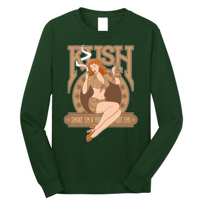 Sexy Lady Kush Smoke Marijuana Long Sleeve Shirt