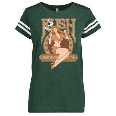 Sexy Lady Kush Smoke Marijuana Enza Ladies Jersey Football T-Shirt