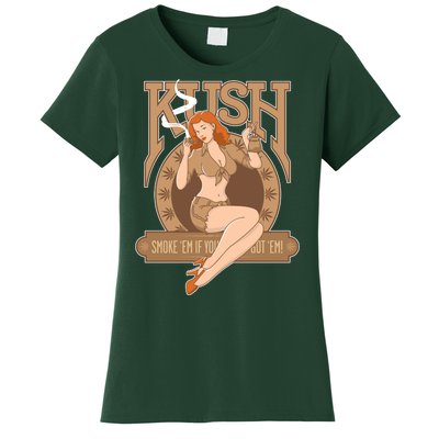 Sexy Lady Kush Smoke Marijuana Women's T-Shirt