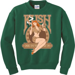 Sexy Lady Kush Smoke Marijuana Kids Sweatshirt