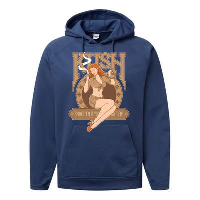 Sexy Lady Kush Smoke Marijuana Performance Fleece Hoodie