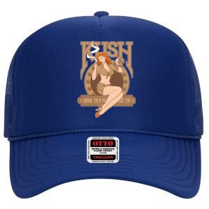 Sexy Lady Kush Smoke Marijuana High Crown Mesh Back Trucker Hat