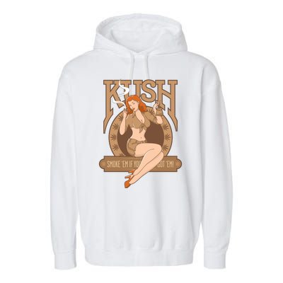 Sexy Lady Kush Smoke Marijuana Garment-Dyed Fleece Hoodie