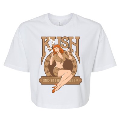 Sexy Lady Kush Smoke Marijuana Bella+Canvas Jersey Crop Tee