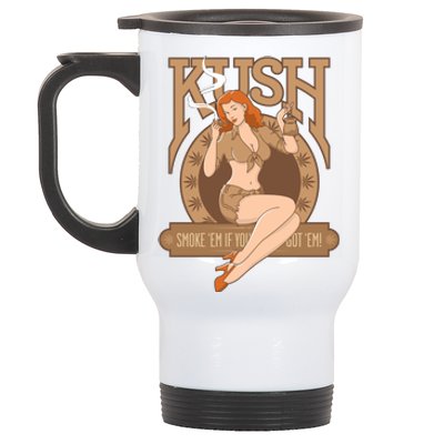 Sexy Lady Kush Smoke Marijuana Stainless Steel Travel Mug