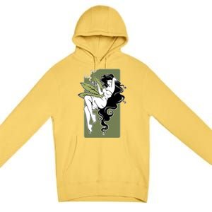 Sexy Lady Smoking Cannabis Dress Premium Pullover Hoodie