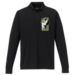 Sexy Lady Smoking Cannabis Dress Performance Long Sleeve Polo