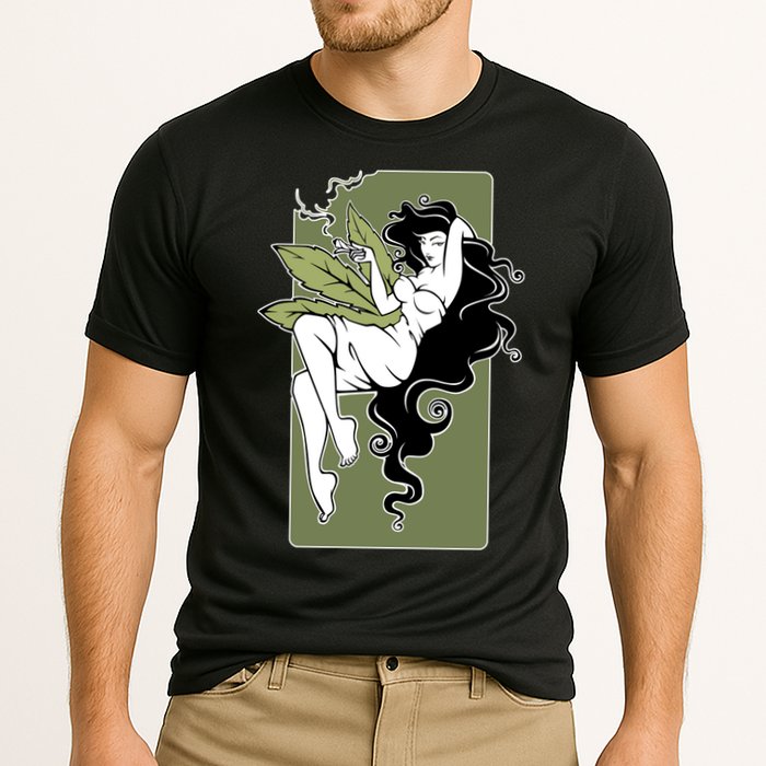 Sexy Lady Smoking Cannabis Dress Performance Shirt